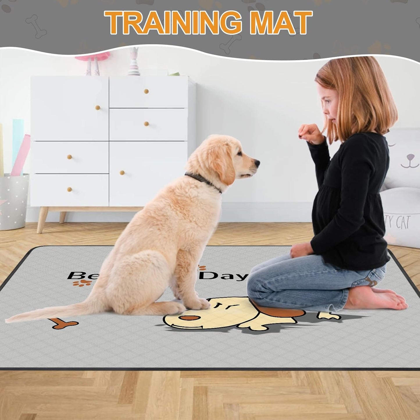 2-Pack Washable Dog Pee Pads – 47"x32" Reusable, Leak-Proof & Non-Slip Mats for Training & Crates – Grey
