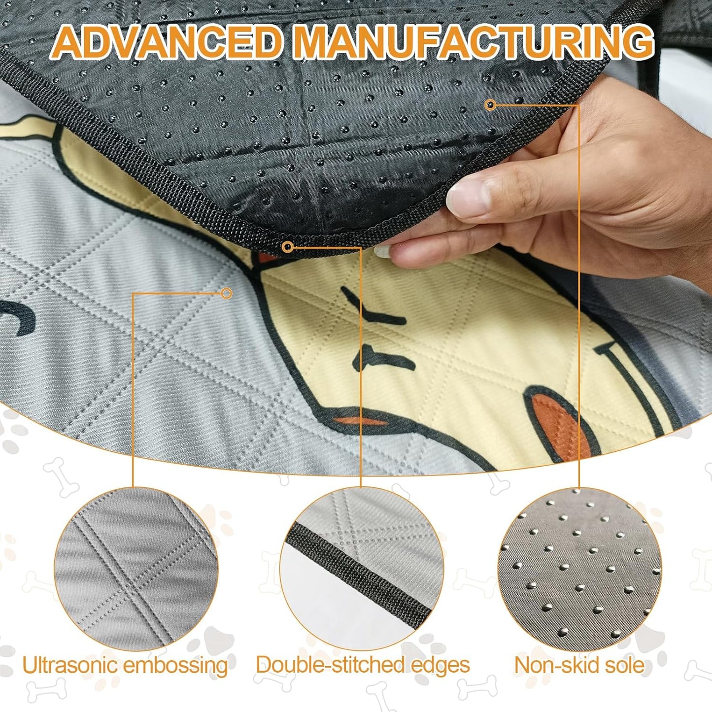 2-Pack Washable Dog Pee Pads – 47"x32" Reusable, Leak-Proof & Non-Slip Mats for Training & Crates – Grey