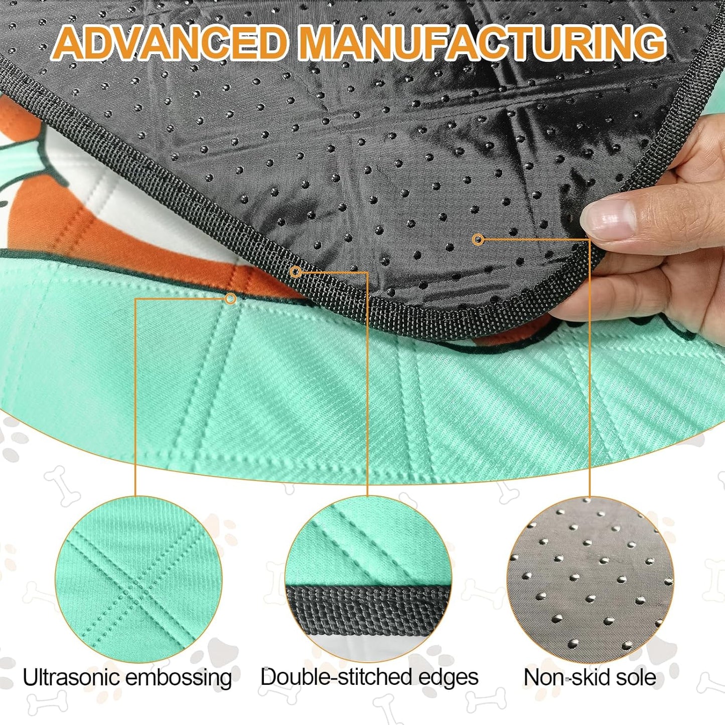 4-Pack Reusable Dog Pee Pads (35"x22") – Washable, Extra Absorbent & Leak-Proof with Non-Slip Base – Ideal for Crates, Playpens, Whelping Boxes & Potty Training – Blue